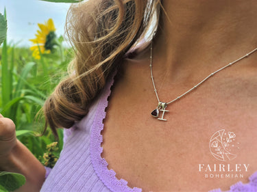 birthstone necklace personalised gemstone necklace with initial Check out our full range of Boho Jewellery // Boho Jewelry // Hippie Jewellery // Hippie Jewelry // Boho Chic Jewellery // Boho Chic Jewelry